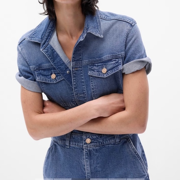 ✨ GAP Denim jumpsuit with Washwell - size 12 - Picture 1 of 5